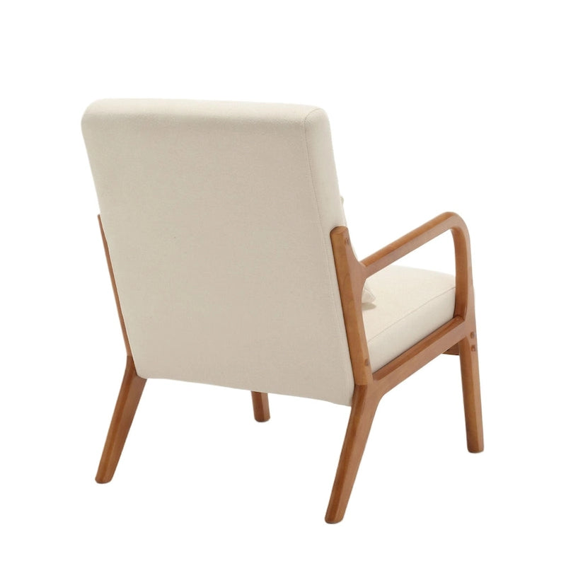 Moderner Akzentstuhl, gepolsterter Loungesessel aus Massivholz mit einem Kissen für Wohnzimmer, Schlafzimmer oder Gästezimmer