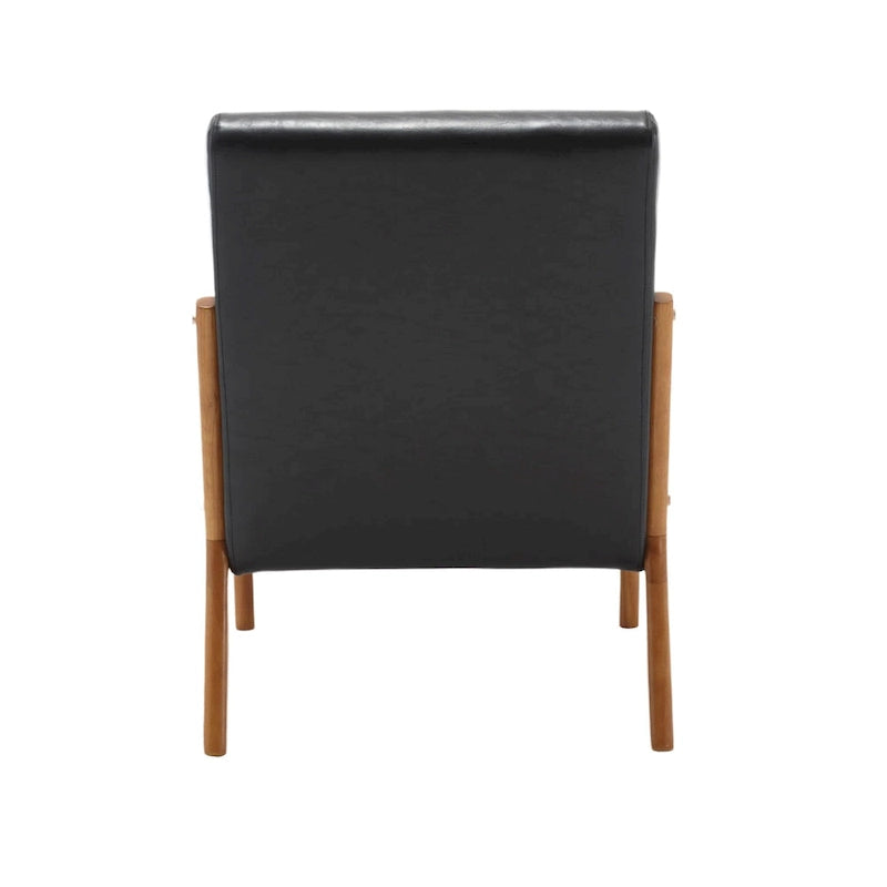 Moderner Akzentstuhl, gepolsterter Loungesessel aus Massivholz mit einem Kissen für Wohnzimmer, Schlafzimmer oder Gästezimmer