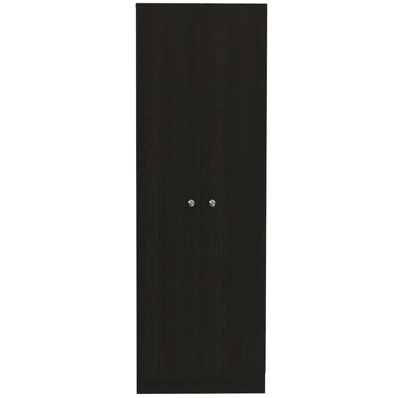 71 Schwarzer Vorrats- oder Wäscheschrank aus Holz - 23.6' X '70.8' X '11.8