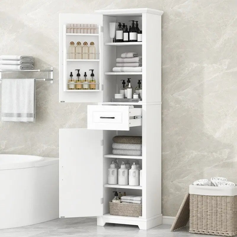 Meuble de rangement haut pour salle de bains, meuble de rangement autoportant