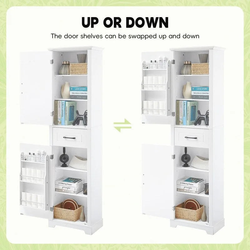 Meuble de rangement haut pour salle de bains, meuble de rangement autoportant