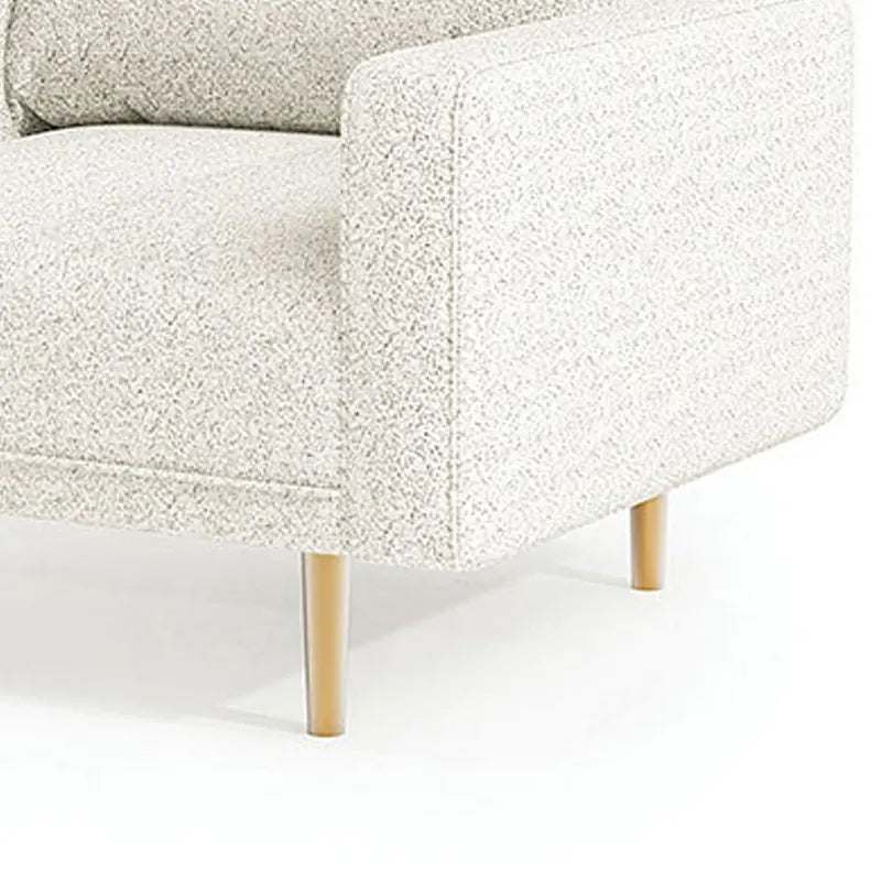 Accent Chair, Bench Seat w Track Arms, Plush Off White Boucle