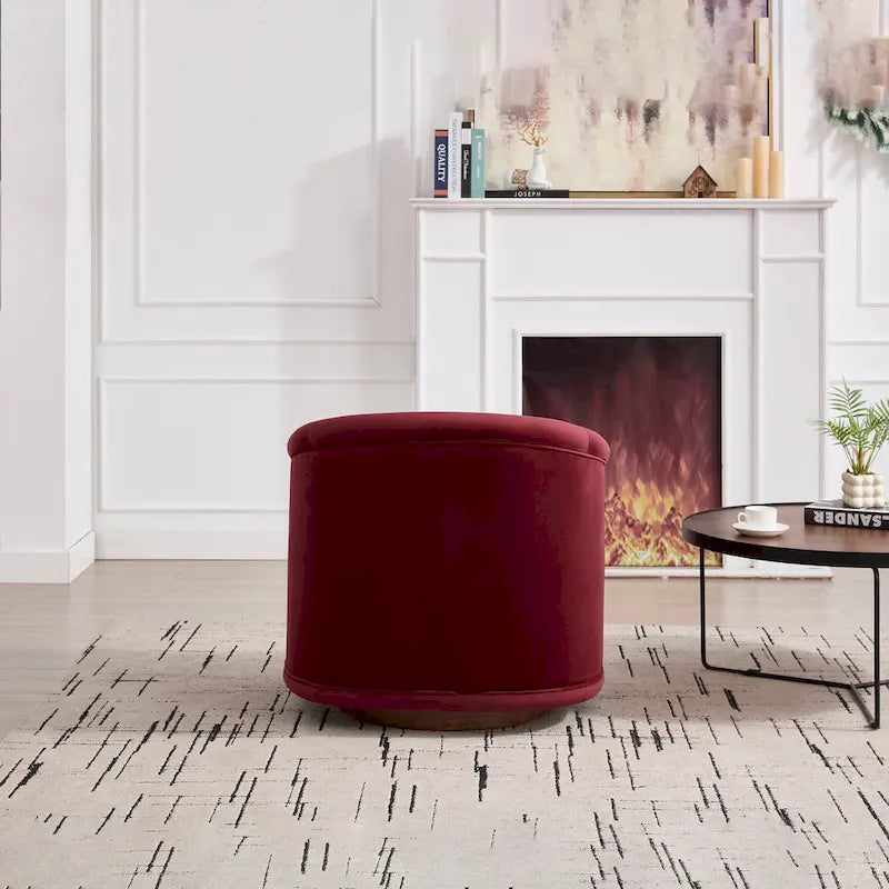 Draaibare accentstoel, 360 graden draaibare kuipstoel met fluwelen bekleding, comfortabele pompoenvormige draaistoel