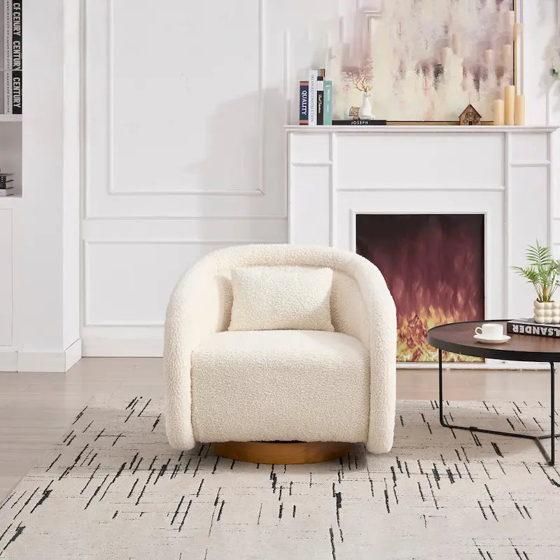 Draaibare accentstoel, 360 graden draaibare kuipstoel met fluwelen bekleding, comfortabele pompoenvormige draaistoel