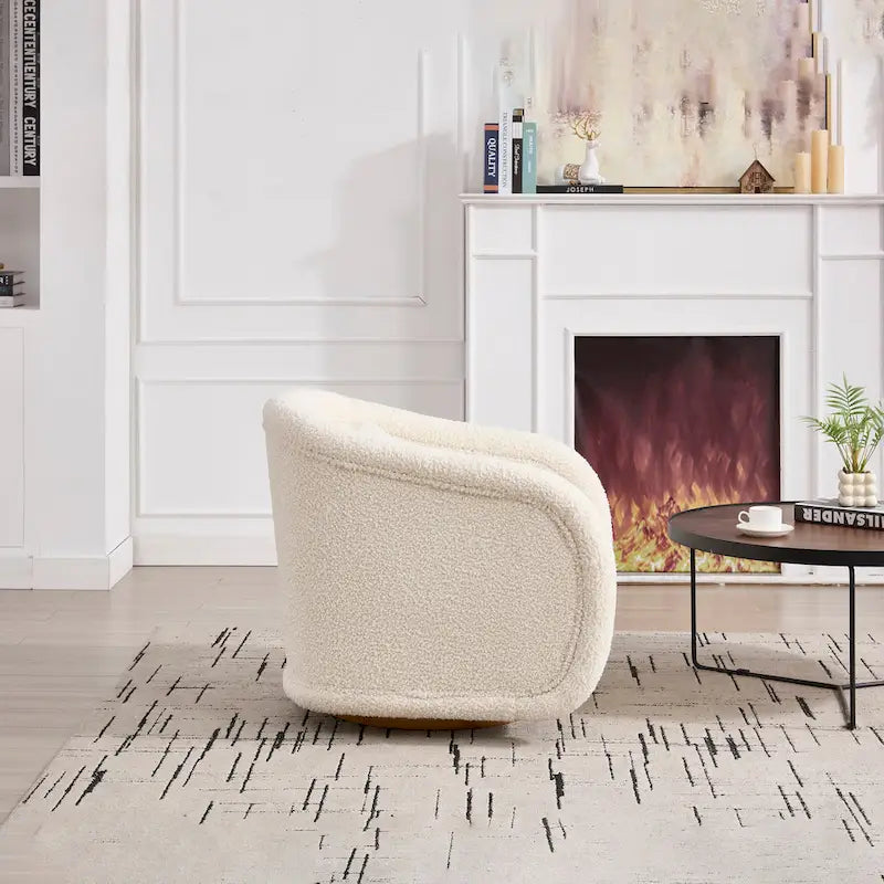 Draaibare accentstoel, 360 graden draaibare kuipstoel met fluwelen bekleding, comfortabele pompoenvormige draaistoel