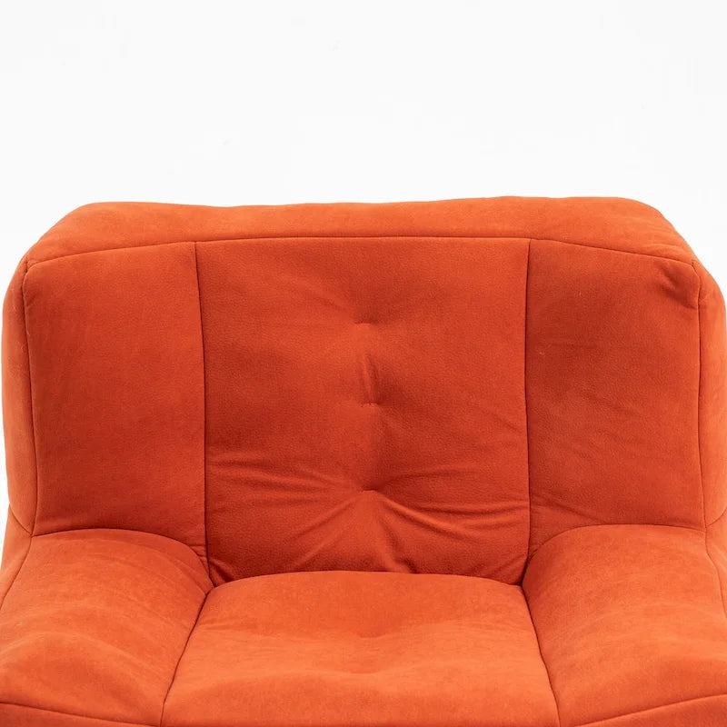 Modern 38.5 Velvet Upholstered Accent Chair with Memory Foam and Ottoman for Living Room