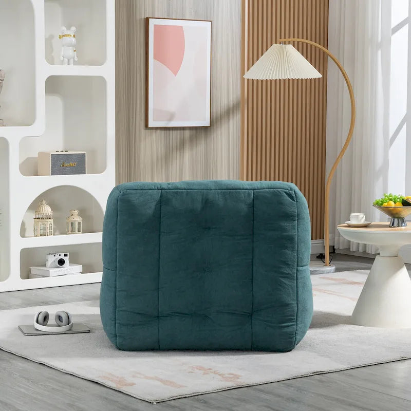 Modern 38.5 Velvet Upholstered Accent Chair with Memory Foam and Ottoman for Living Room