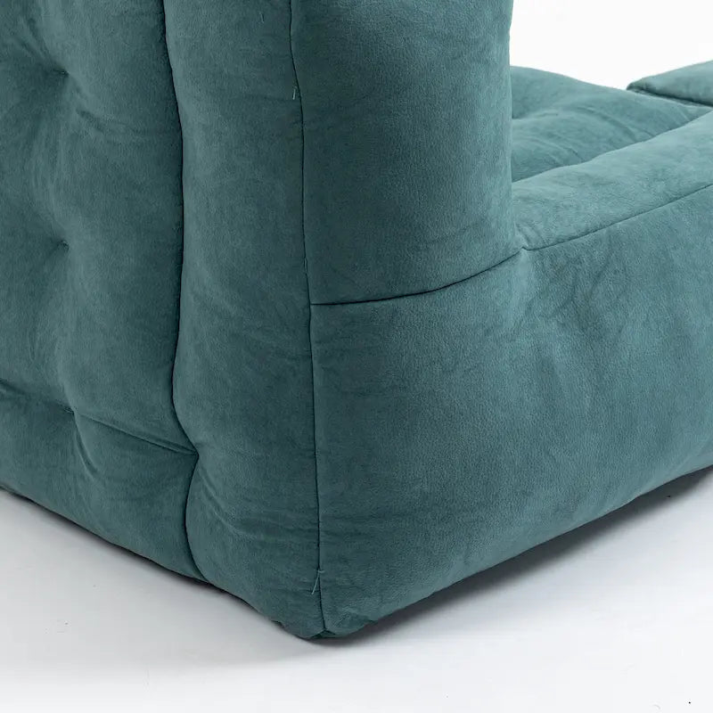 Modern 38.5 Velvet Upholstered Accent Chair with Memory Foam and Ottoman for Living Room