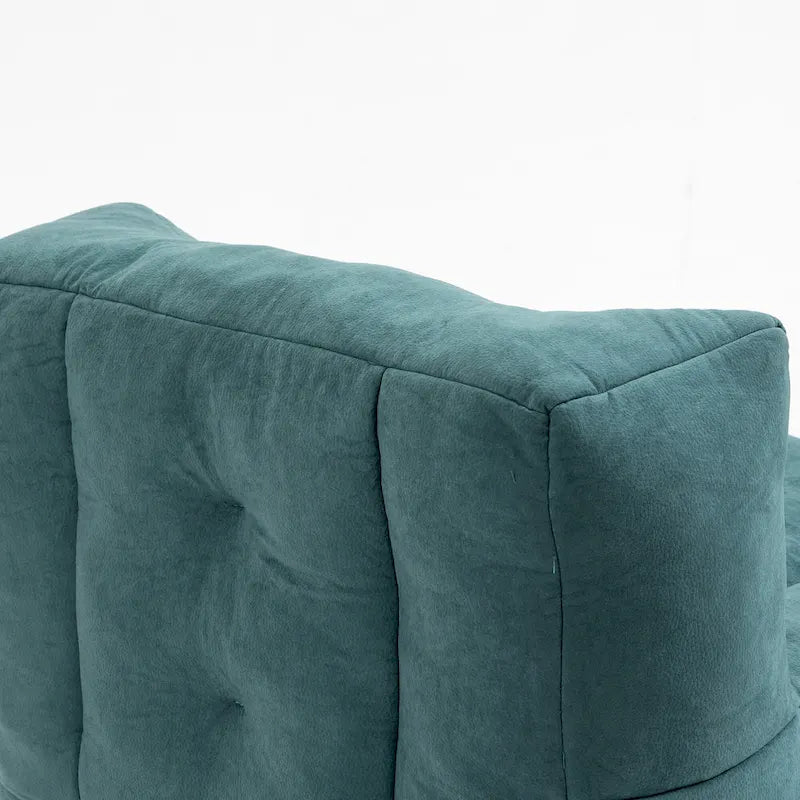 Modern 38.5 Velvet Upholstered Accent Chair with Memory Foam and Ottoman for Living Room