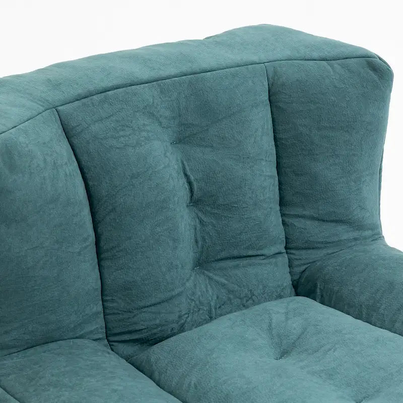 Modern 38.5 Velvet Upholstered Accent Chair with Memory Foam and Ottoman for Living Room