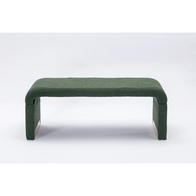 Moderner neuer Loveseat, Ottoman-Fußhocker und Schlafzimmerbank aus Bouclé-Stoff, Schuhbank mit goldfarbenen Metallbeinen