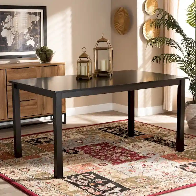 Tavolo da pranzo moderno e contemporaneo in legno con finitura espresso