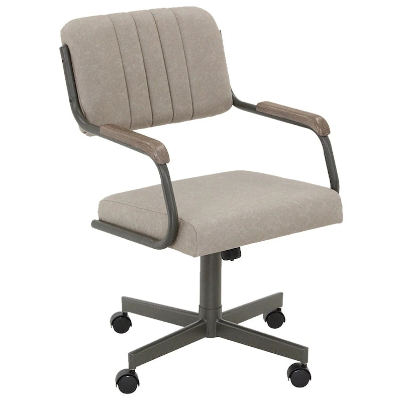 Eetkamerstoelen met wieltjes in zeegrauw, grijze afwerking (set van 2)