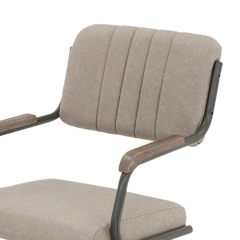 Eetkamerstoelen met wieltjes in zeegrauw, grijze afwerking (set van 2)