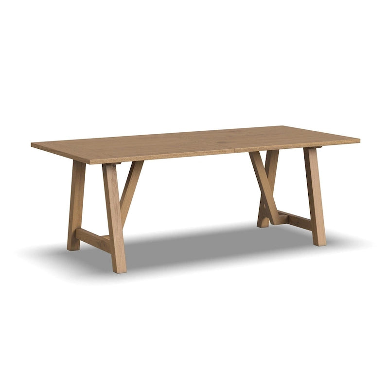 Tavolo da pranzo in legno marrone con gambe a cavalletto - 82 x 30 x 38