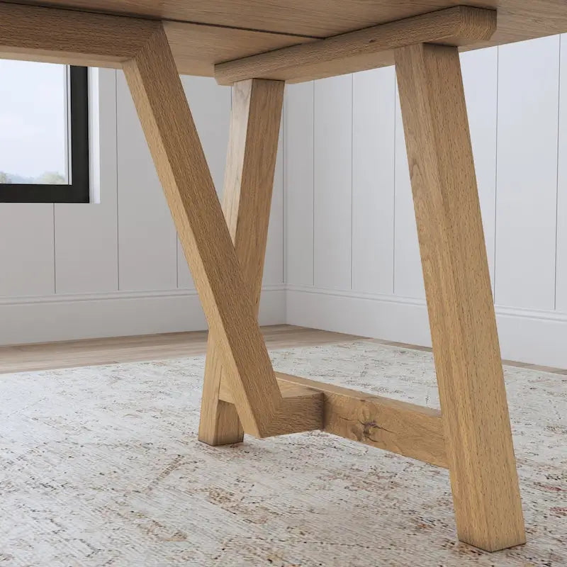 Brauner Esstisch aus Holz mit Wangengestell - 82 x 30 x 38