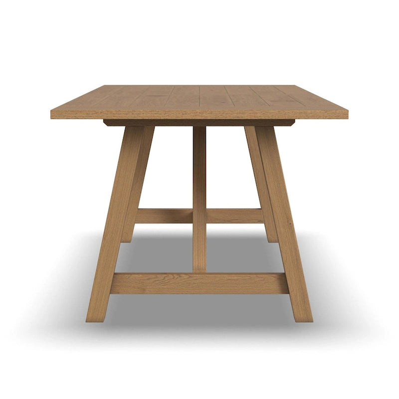 Brauner Esstisch aus Holz mit Wangengestell - 82 x 30 x 38