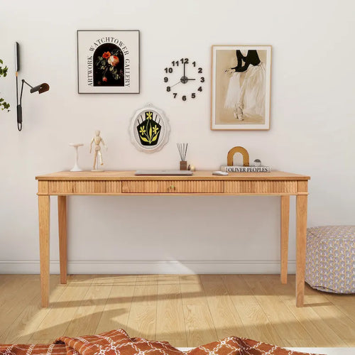 Dumont 63 Fluted Rubberwood Home Office Desk
