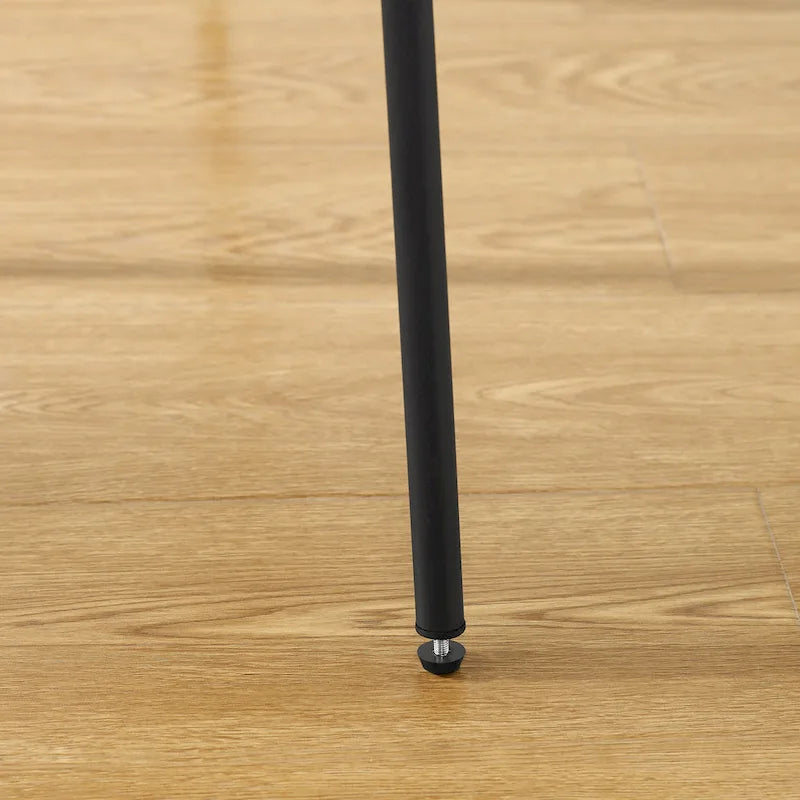 Juego de 2 sillas de comedor de cuero PU y madera curvada de mediados de siglo