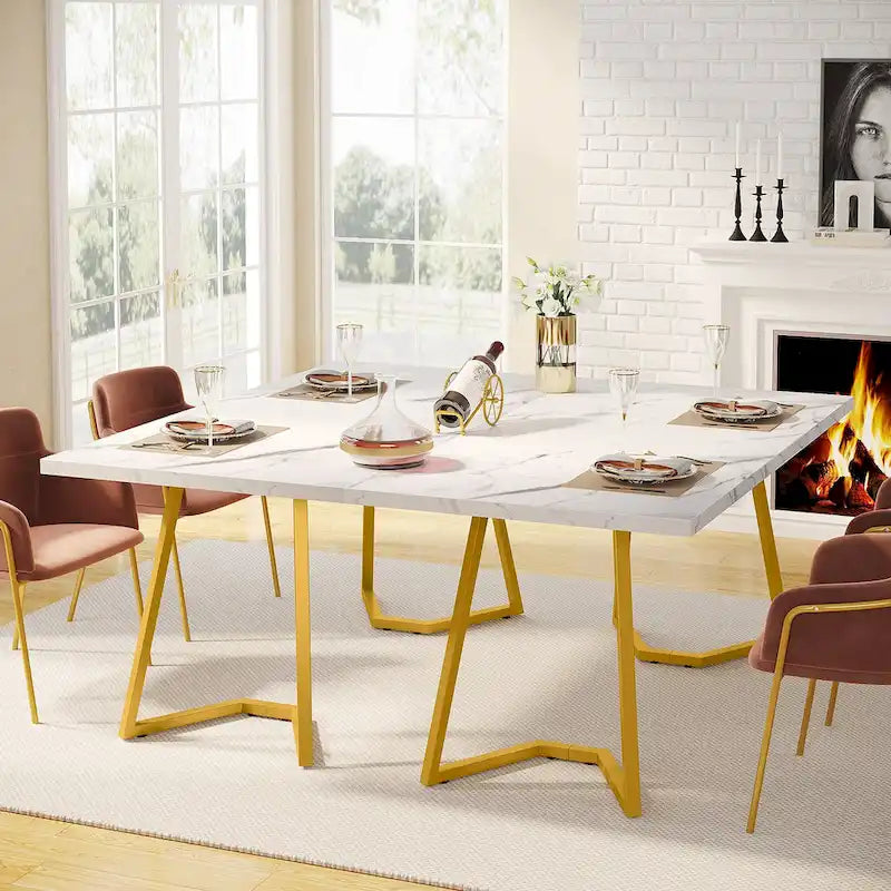 Rechthoekige eettafel, kleine keukentafel van 55 inch