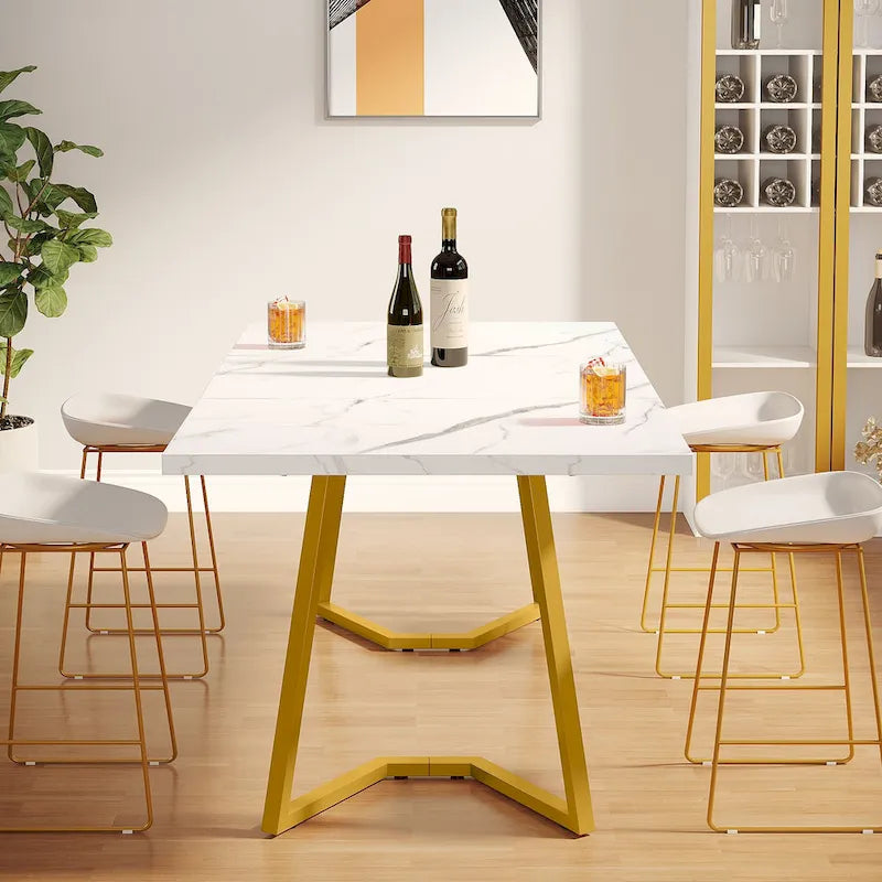 Rechthoekige eettafel, kleine keukentafel van 55 inch