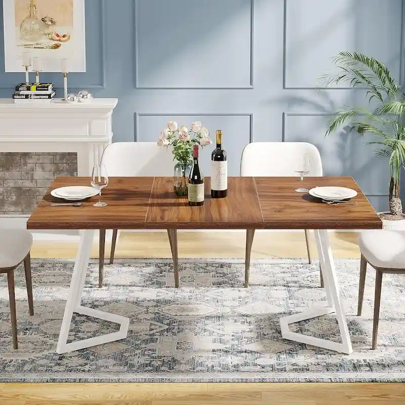 Rechthoekige eettafel, kleine keukentafel van 55 inch