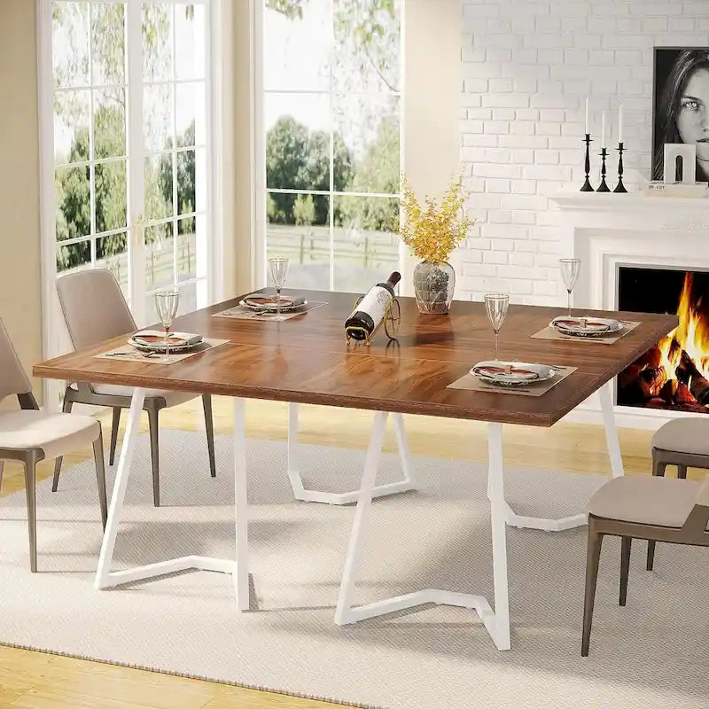 Rechthoekige eettafel, kleine keukentafel van 55 inch