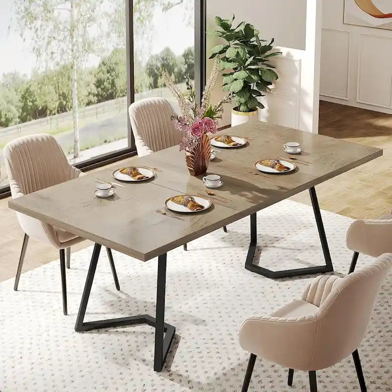 Rechthoekige eettafel, kleine keukentafel van 55 inch