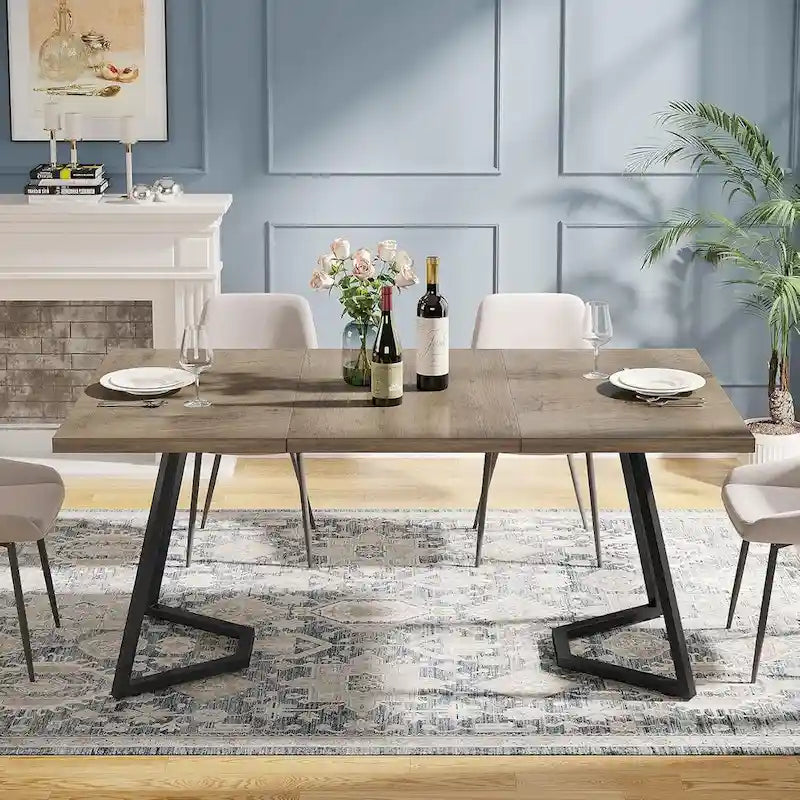 Rechthoekige eettafel, kleine keukentafel van 55 inch