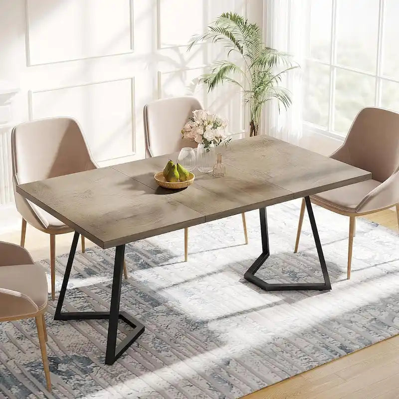 Rechthoekige eettafel, kleine keukentafel van 55 inch