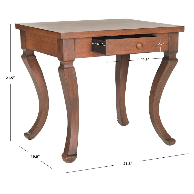 Tavolino laterale contenitore marrone - 23.8 x 19 x 21.5 - 24Wx19Dx22H