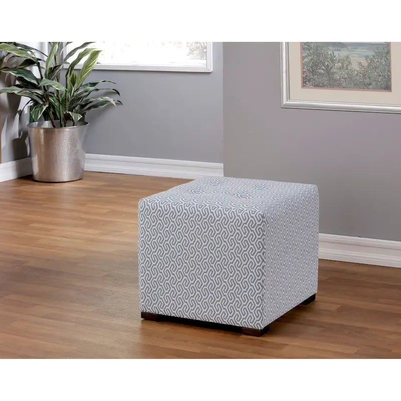 Quadratischer Ottoman im Übergangsstil mit Knopfheftung