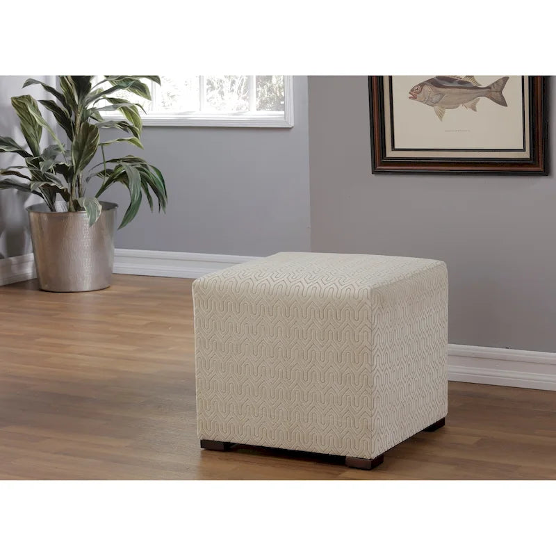 Quadratischer Ottoman im Übergangsstil mit Knopfheftung