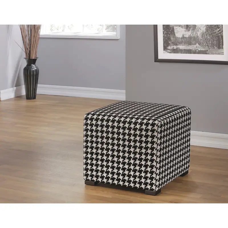 Quadratischer Ottoman im Übergangsstil mit Knopfheftung