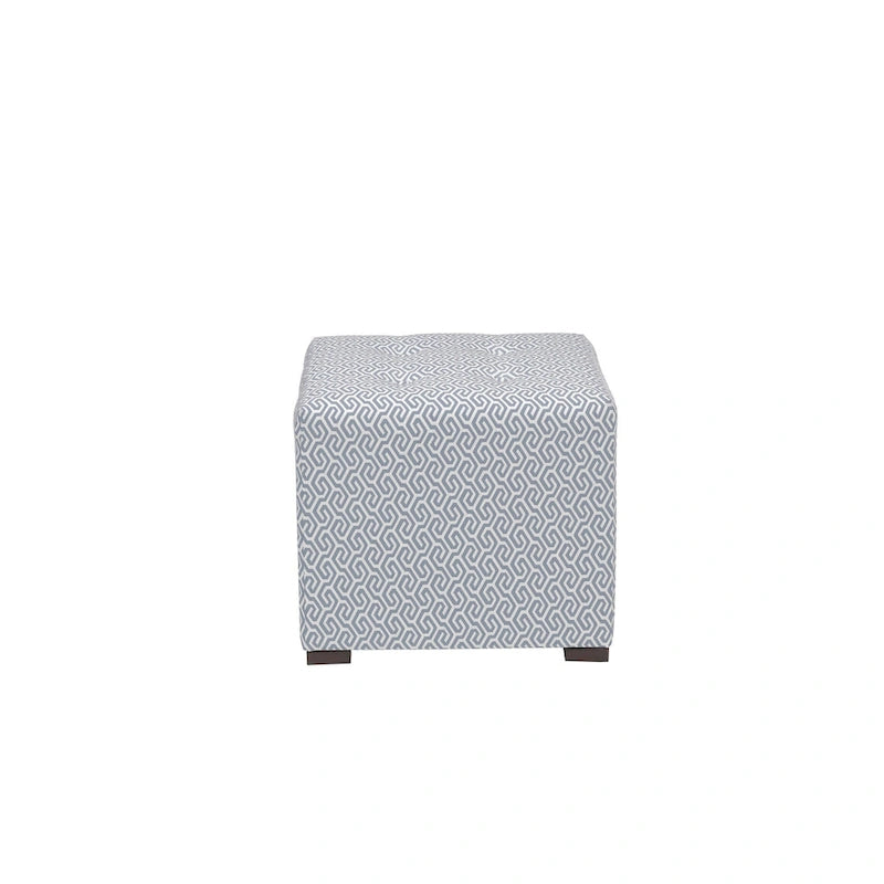 Quadratischer Ottoman im Übergangsstil mit Knopfheftung