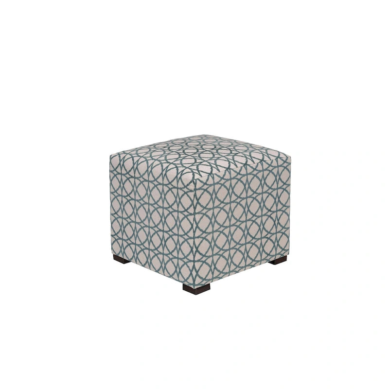 Quadratischer Ottoman im Übergangsstil mit Knopfheftung