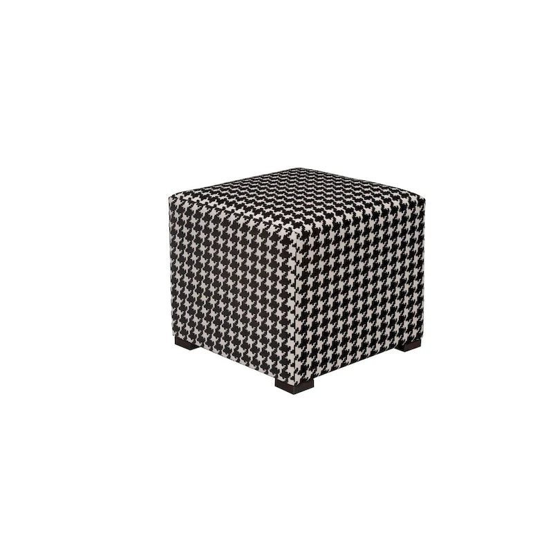 Quadratischer Ottoman im Übergangsstil mit Knopfheftung