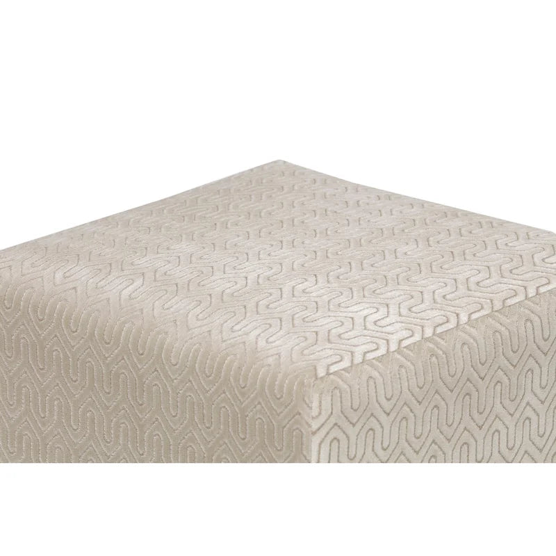 Quadratischer Ottoman im Übergangsstil mit Knopfheftung