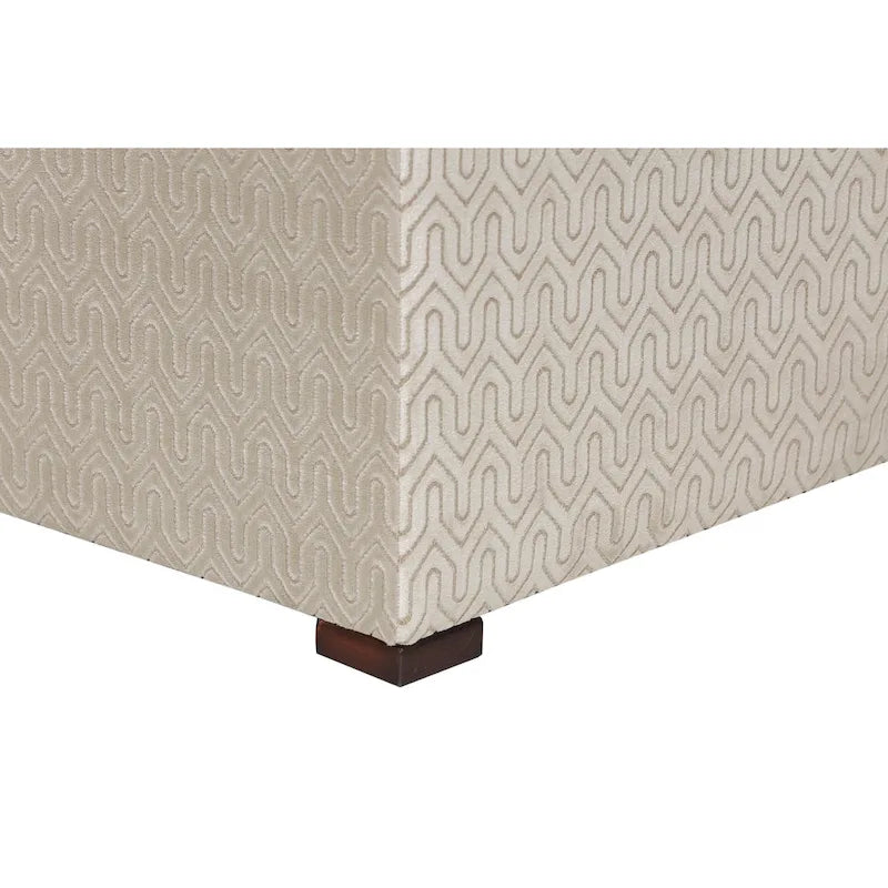 Quadratischer Ottoman im Übergangsstil mit Knopfheftung