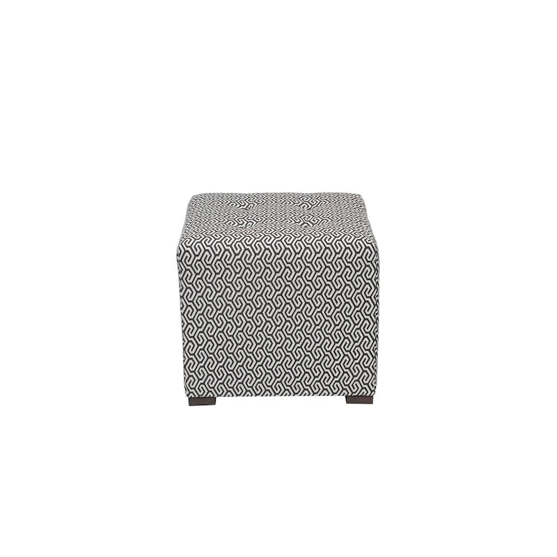 Quadratischer Ottoman im Übergangsstil mit Knopfheftung