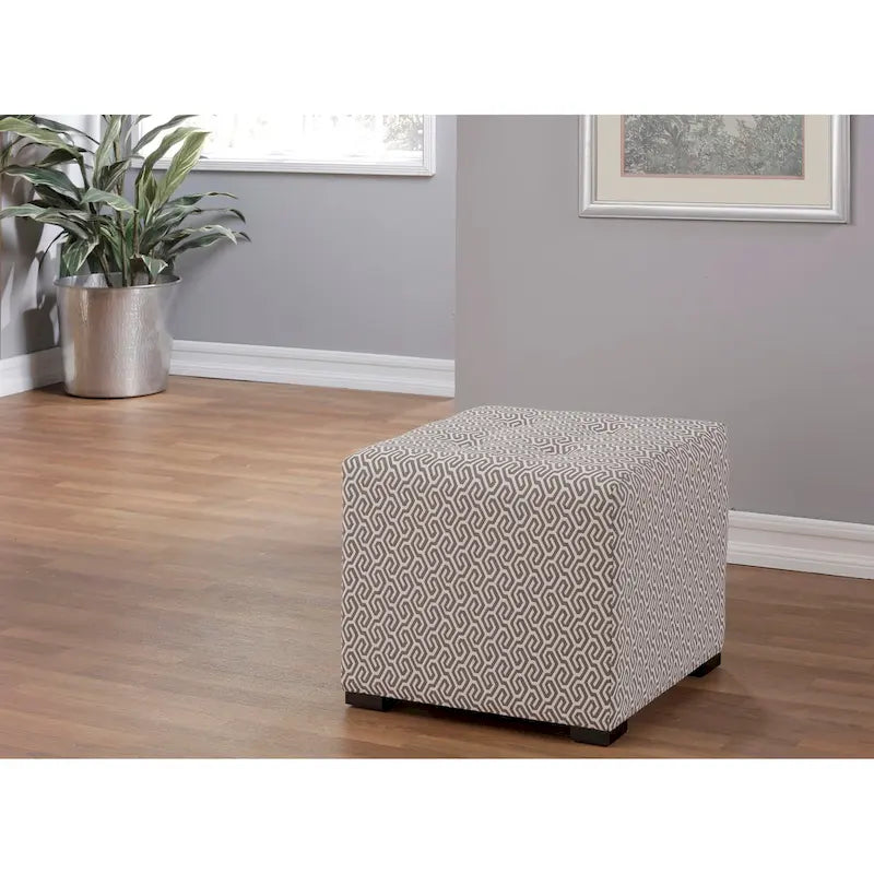 Quadratischer Ottoman im Übergangsstil mit Knopfheftung