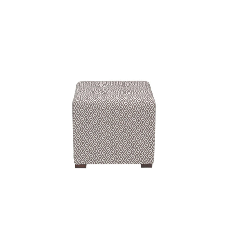 Quadratischer Ottoman im Übergangsstil mit Knopfheftung