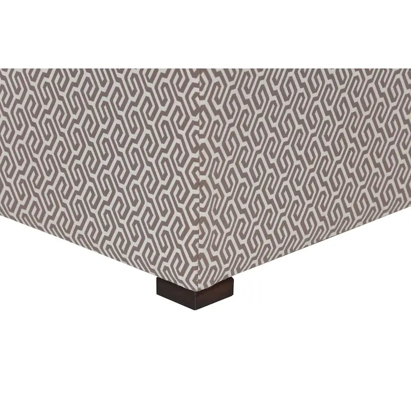 Quadratischer Ottoman im Übergangsstil mit Knopfheftung