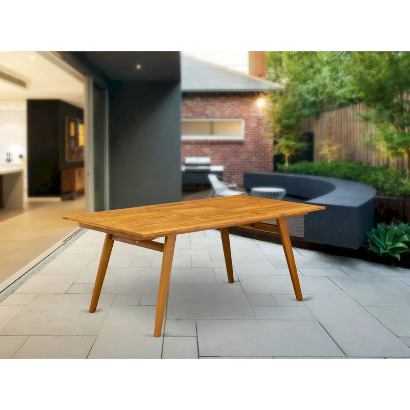 Moderner Couchtisch mit rechteckiger Tischplatte und 4 Holzbeinen - Finish mit natürlichem Öl