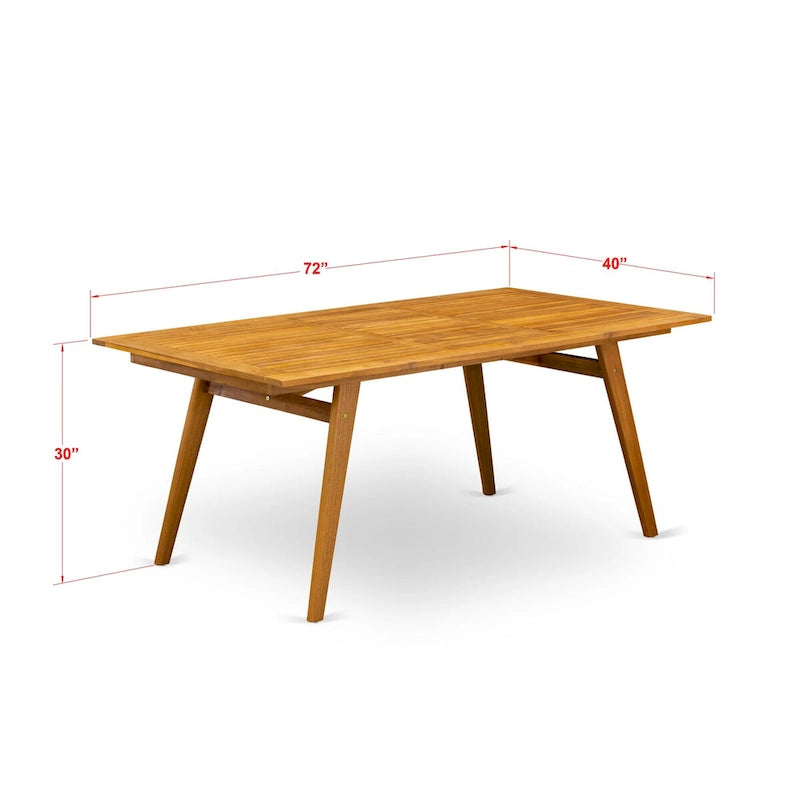 Moderner Couchtisch mit rechteckiger Tischplatte und 4 Holzbeinen - Finish mit natürlichem Öl