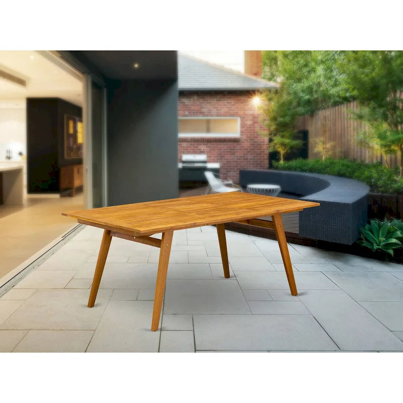 Moderner Couchtisch mit rechteckiger Tischplatte und 4 Holzbeinen - Finish mit natürlichem Öl