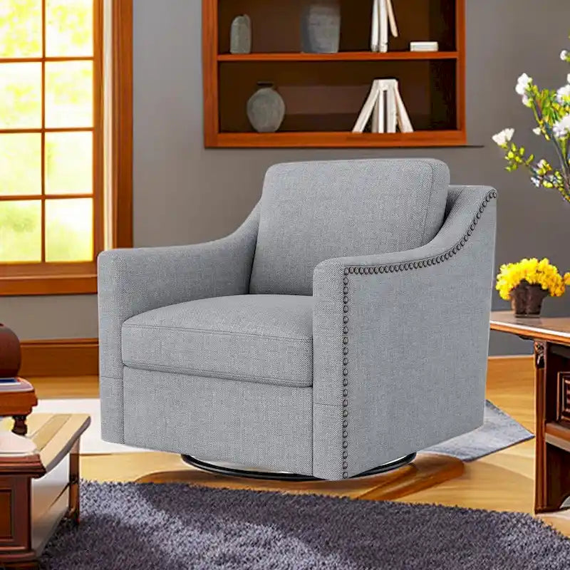 Fauteuils d'appoint pivotants pour le salon, fauteuils tonneau pivotants à 360 degrés avec accoudoirs pour la chambre ou le salon