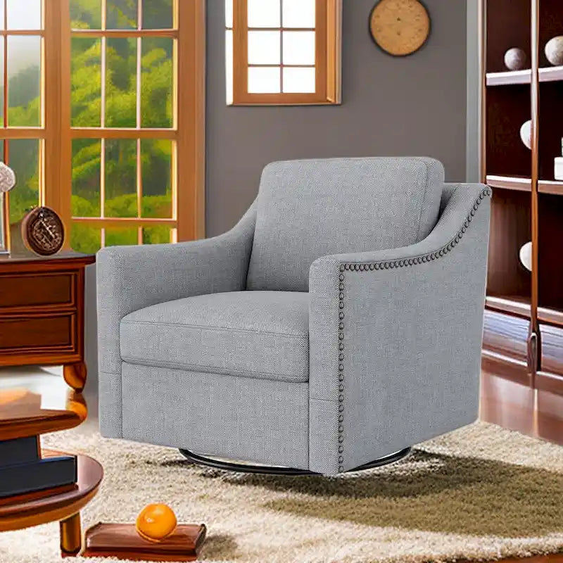 Fauteuils d'appoint pivotants pour le salon, fauteuils tonneau pivotants à 360 degrés avec accoudoirs pour la chambre ou le salon