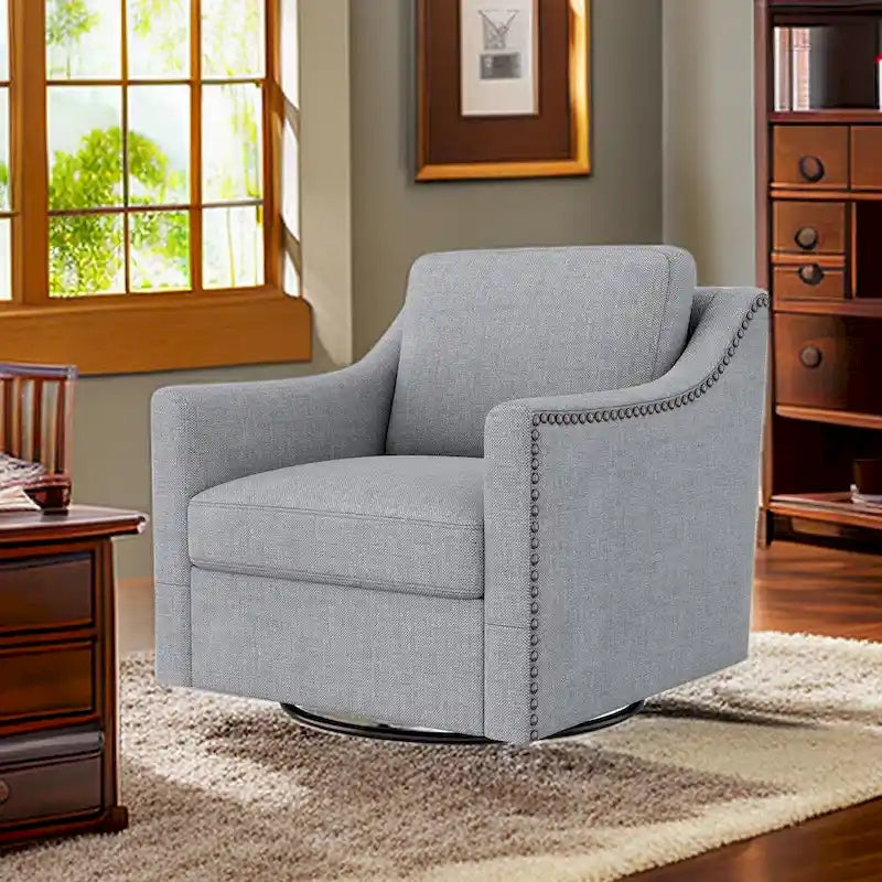Fauteuils d'appoint pivotants pour le salon, fauteuils tonneau pivotants à 360 degrés avec accoudoirs pour la chambre ou le salon