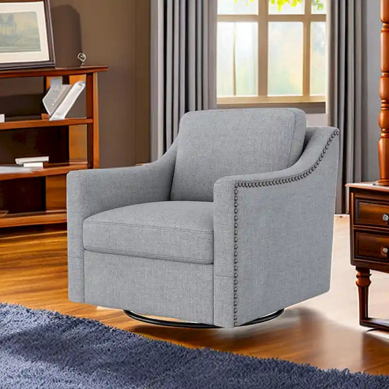 Fauteuils d'appoint pivotants pour le salon, fauteuils tonneau pivotants à 360 degrés avec accoudoirs pour la chambre ou le salon
